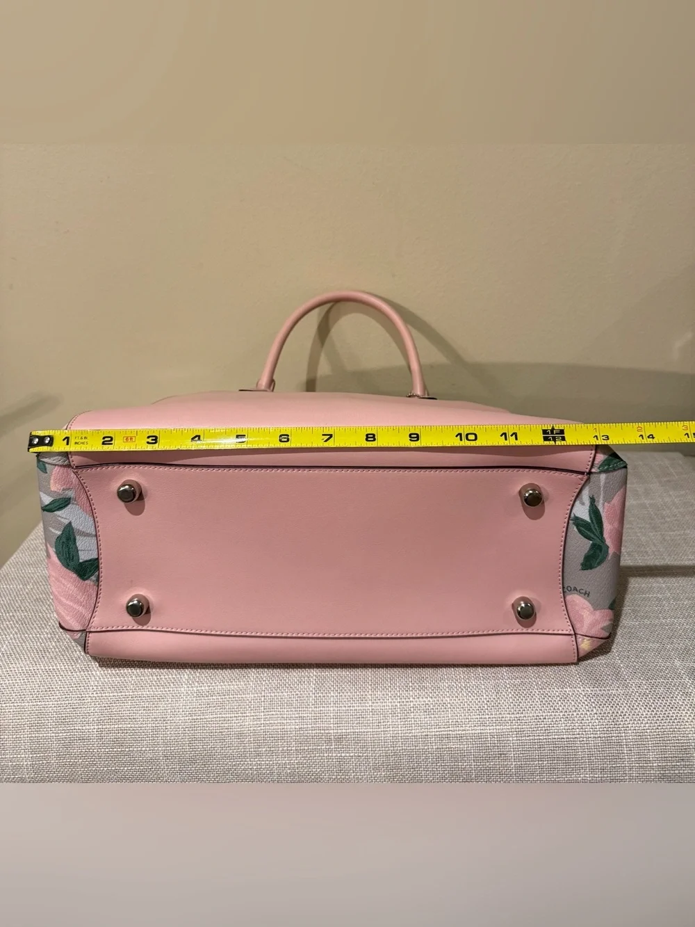 Coach F25868 Margot Caryall Pink Multi Camo Rose Floral Print Satchel Crossbody